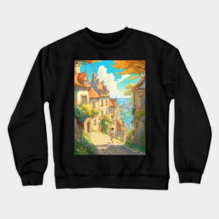 Beautiful european anime landscape Crewneck Sweatshirt